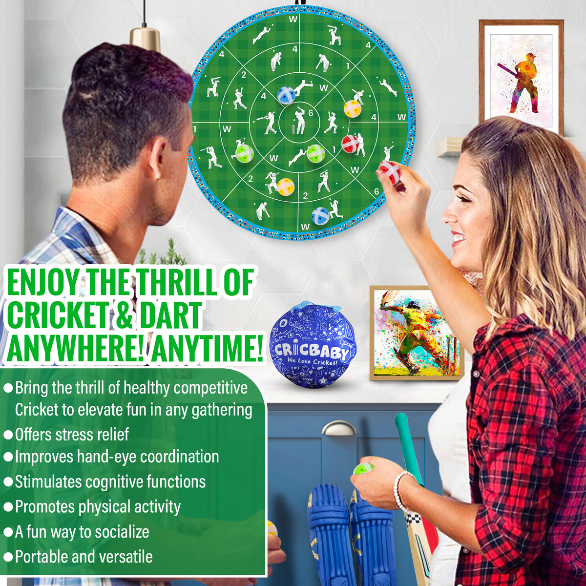 CRICBABY Cricket Dart Game
