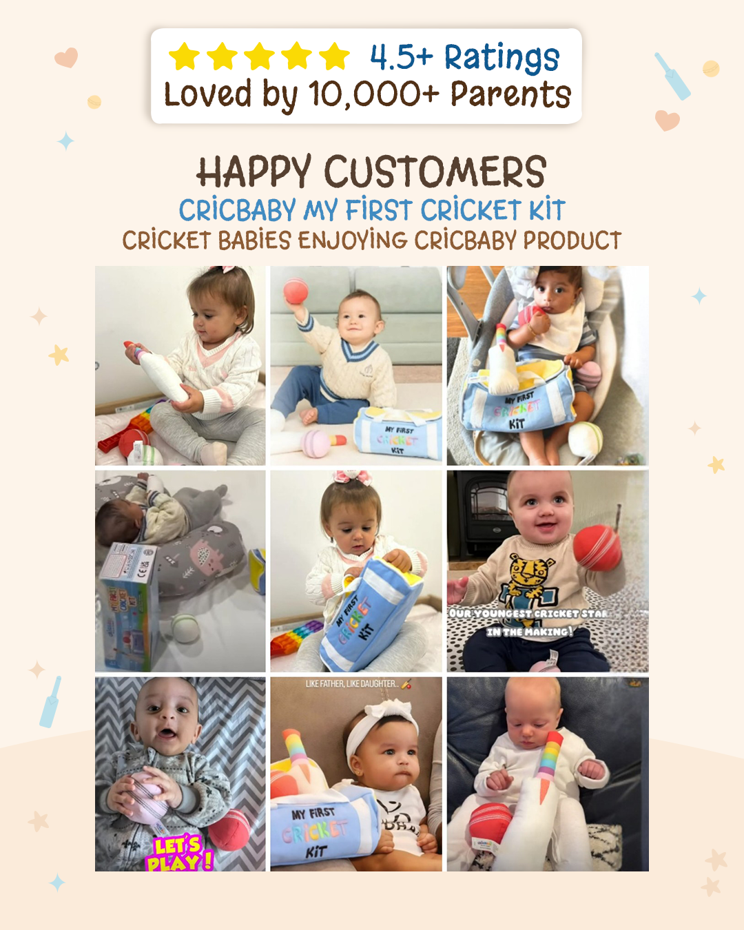 CRICBABY My First Cricket Kit - With Personalized Baby Name