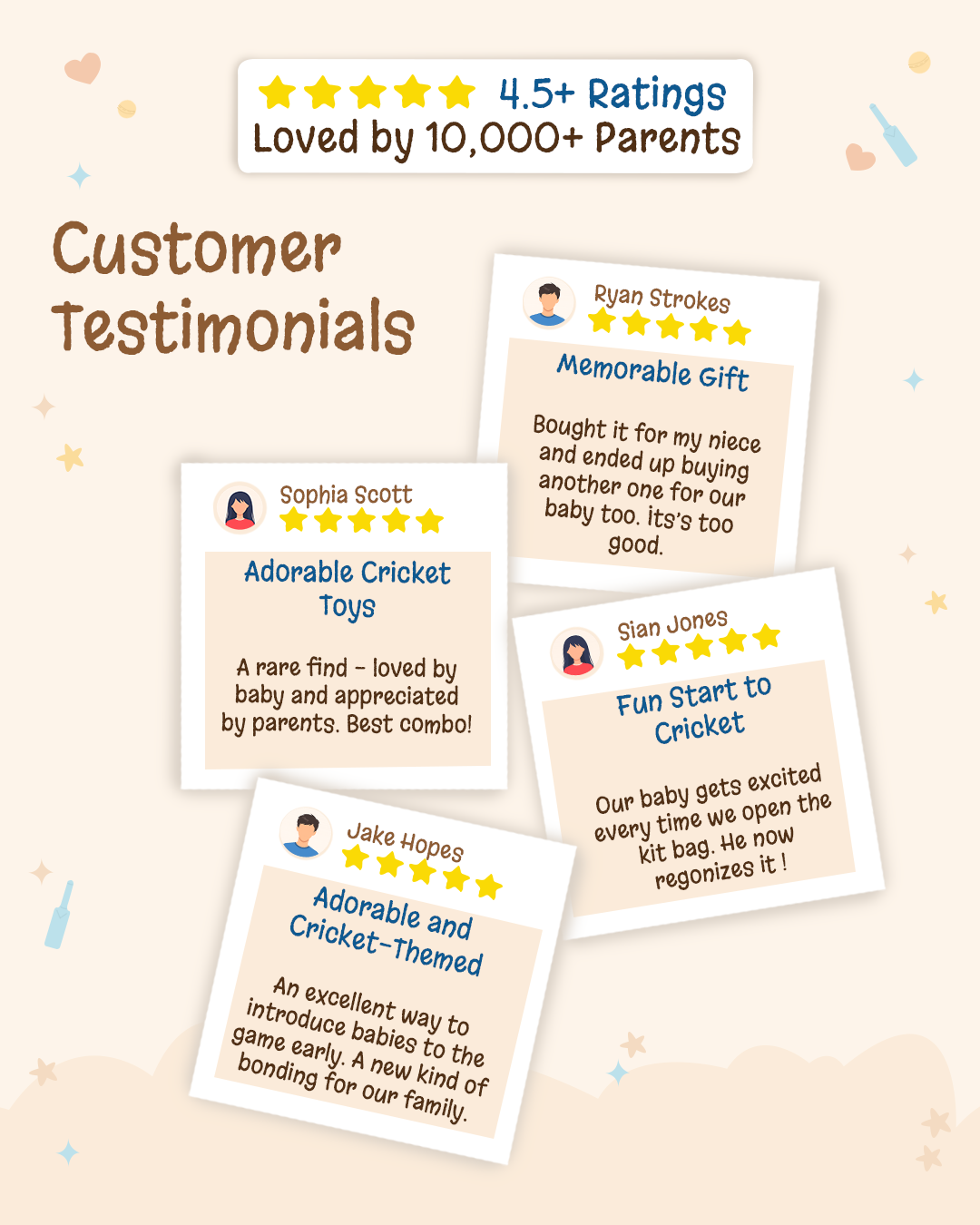CRICBABY Personalized Kit testimonials