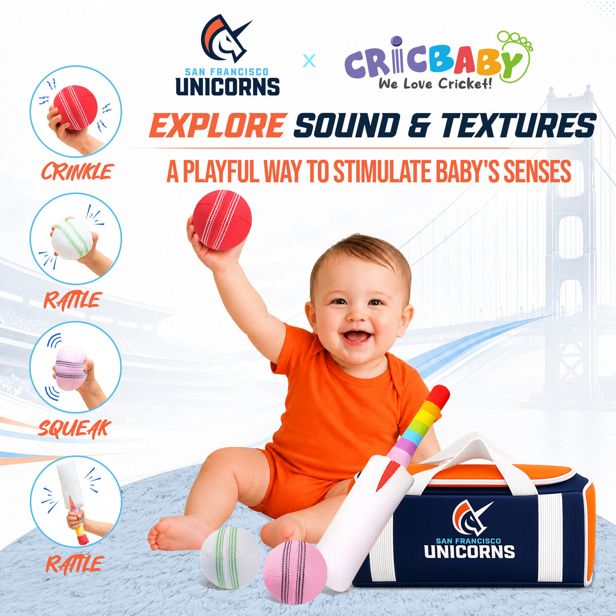 San Francisco Unicorns x CRICBABY My First Cricket Kit (Limited Edition)