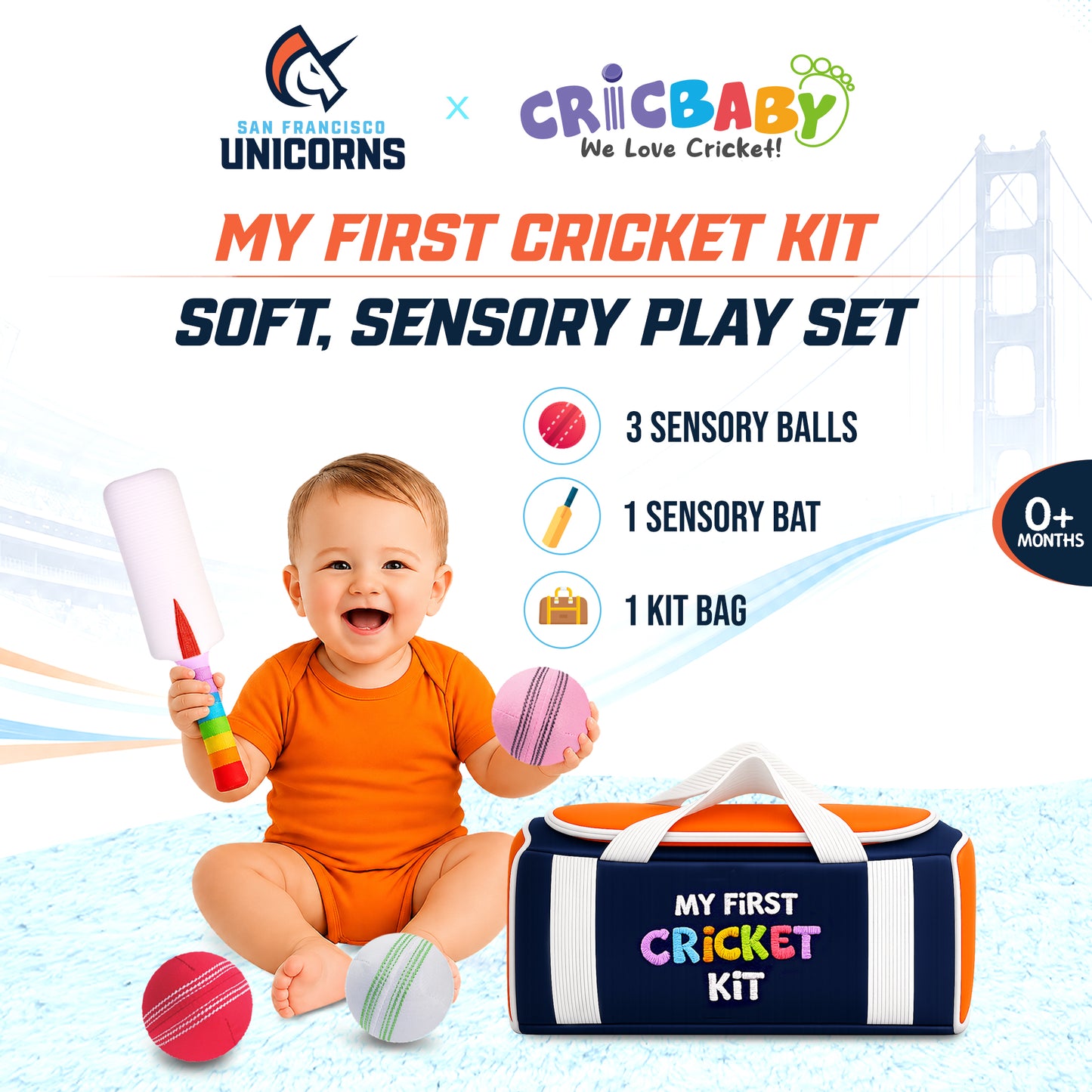 San Francisco Unicorns x CRICBABY My First Cricket Kit (Limited Edition)