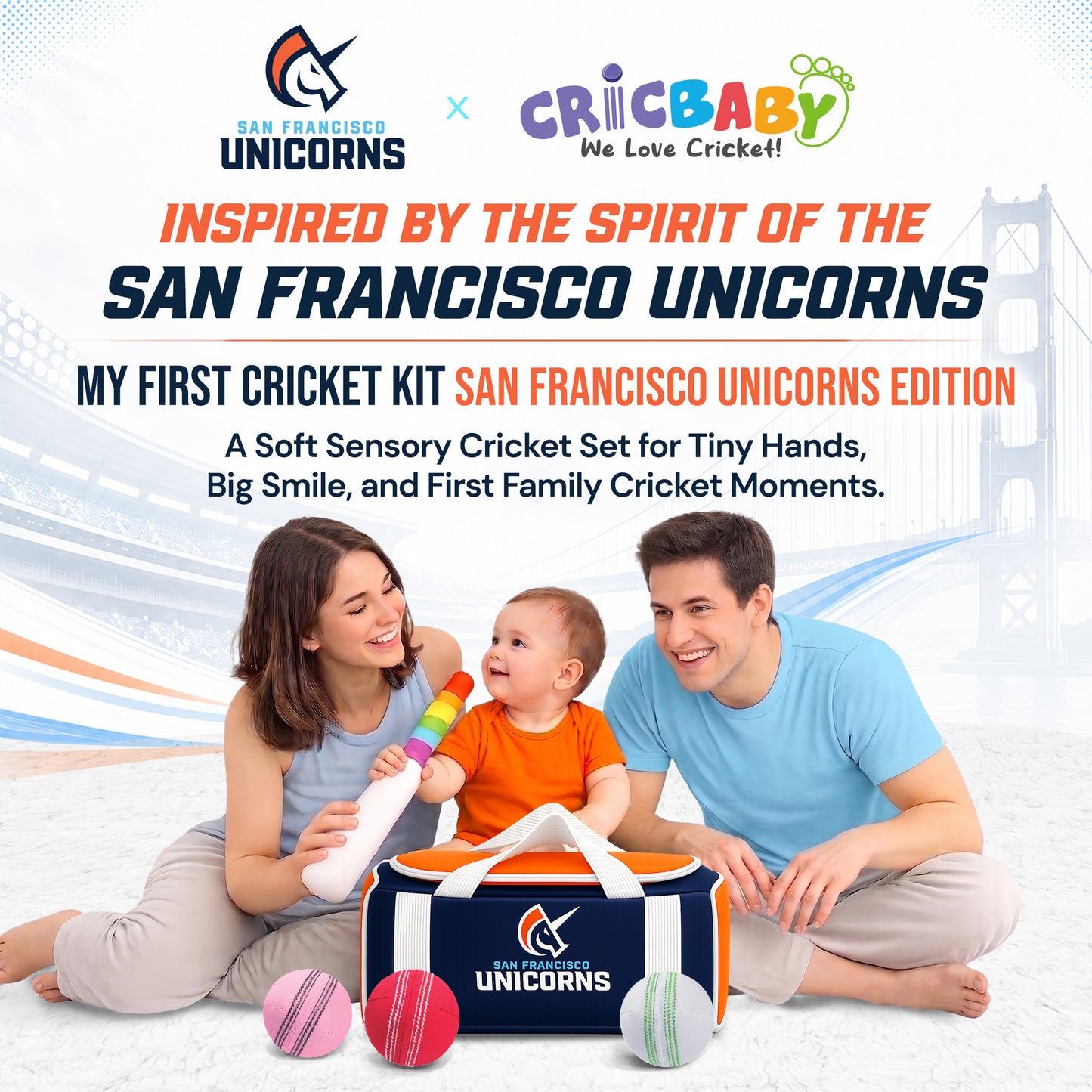 San Francisco Unicorns x CRICBABY My First Cricket Kit (Limited Edition)