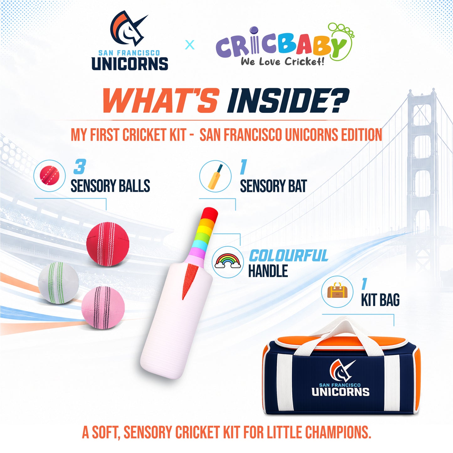San Francisco Unicorns x CRICBABY My First Cricket Kit (Limited Edition)