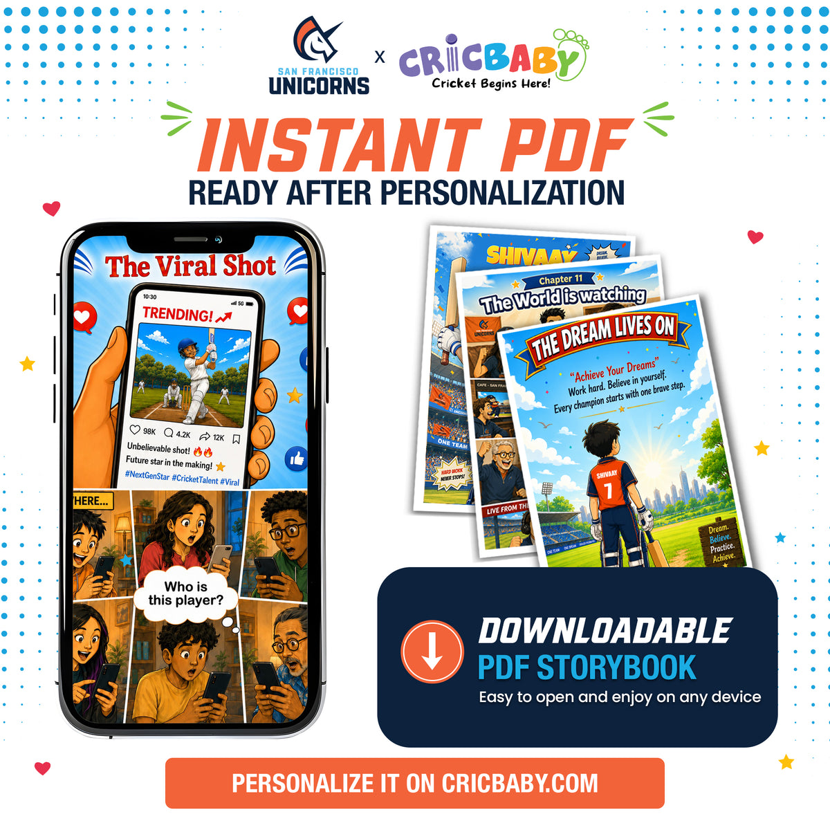 Personalized Cricket Storybook for Your Child - (Limited time offer)